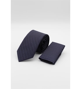 Lacivert-Kırmızı Desenli 7 Cm Kravat 1090260113