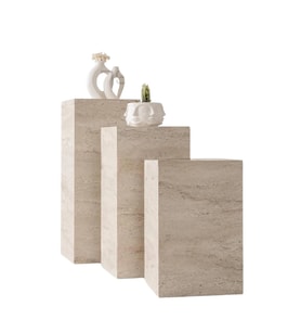 TRİO ÇİÇEKLİK, TRAVERTEN (Renksiz)