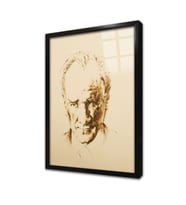 Mustafa Kemal Atatürkün Eskitilmiş Çerçeveli Cam Tablo