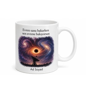 Uzay Bilimcisine Kara Delik Gözlemi Galaksi Çarpışması Radyo Teleskop Kupa Hediye
