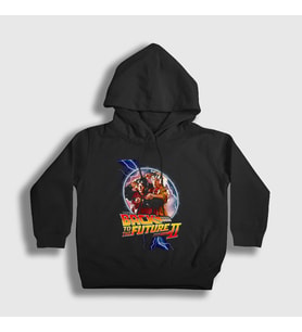 Presmono Unisex Çocuk Siyah Clock Film Geleceğe Dönüş Back To The Future Kapüşonlu Sweatshirt 242941tt