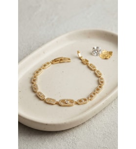 Gold Renk Zirkon Taşlı Messika Model Bileklik TJ-BB8850