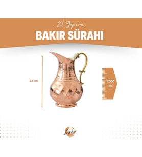 BAKIR SÜRAHİ ANTEP MODEL BAKIR RENK