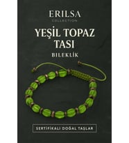 Sertifikalı Sentetik Yeşil Topaz Taşı Bileklik - Doğal Görünümlü İlham ve Pozitif Enerji Unisex (Çok Renkli)