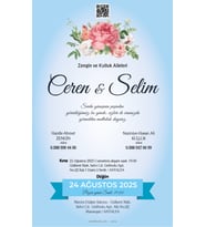Nikah Düğün Nişan Kına Davetiyesi Beyaz Zarflı 5064 Kodlu