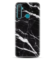 Realme 5i 5 Pro 6i 7 Pro 8 Kılıf Desemli Silikon Siyah Şerit Mermer 1318