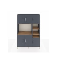 Hyperion Dolap 10 Raflı 6 Kapaklı 132x44x195 Antrasit-Antrasit/Çam