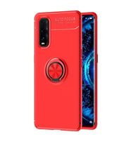 Find X2 Kılıf Range Yüzüklü Silikon - Kırmızı