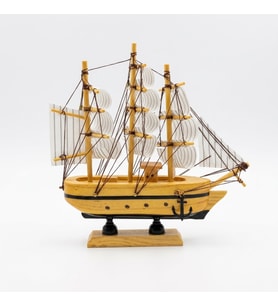 El Yapımı Dekoratif Ahşap Yelkenli Gemi Biblosu (19 cm x 17 cm)