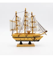 El Yapımı Dekoratif Ahşap Yelkenli Gemi Biblosu (19 cm x 17 cm)