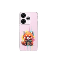 Redmi 13 4G ile Uyumlu Splash Tilki Tasarımlı Şeffaf Silikon Kılıf