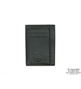 Hakiki Deri Kartlık  İsme Özel Kartlık  11,5x8  TM 92-1 Hediyelik Kartlık (Siyah-Gri)