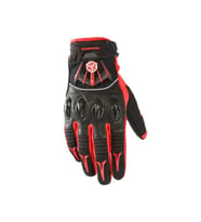 Motosiklet Eldiveni Carbon Korumalı Deri ve Cordura Kumaş Sertifikalı Motor Eldiven Red