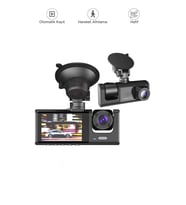 Araç İçi Kamera Gece Görüşlü LCD Ekranlı 1080P 3 Kameralı Araç Kamerası TA01 Siyah