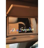 Kişiye Özel Hologram Güneşlik Ayna Yazısı (Şeffaf Hologram)