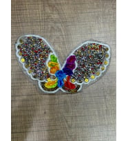 16X10 CM ÜTÜ İLE YAPIŞAN DOKUMA TAŞLI KELEBEK ARMA DİKİŞ AKSESUARI APLİKE