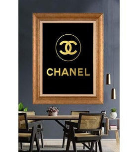 Altın Varaklı  Çerçeveli Paspartulu Tablo ndd845 (Gold)