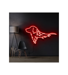 Golden Retriever Figürlü Neon Tabela