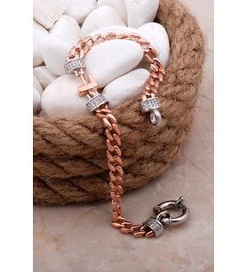 L Harfli Gurmet Rose Gümüş Bileklik 4074