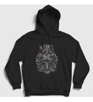 Presmono Unisex Siyah Skulls In Flames Kapüşonlu Sweatshirt 84978tt