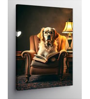 Kanvas Tablo Koltukta Oturan Köpek