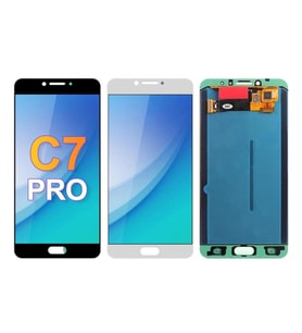 Samsung Galaxy C7 Pro C7010 ile Uyumlu Oled Ekran Dokunmatik (Beyaz)