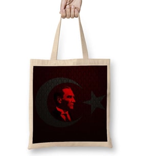 Atatürk 01 Bez Çanta Uzun Saplı