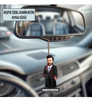Kişiye Özel Avukat Karikatür Ayna Süsü – Hukukçulara Özel Araç İçi Hediyelik
