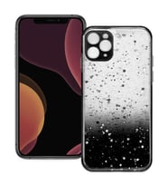 Apple iPhone 11 Pro Simli Şeffaf Sert Slikon Kılıf (Siyah)