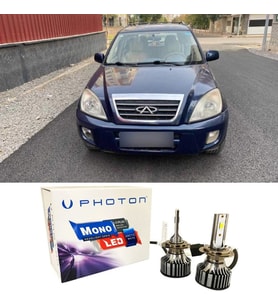 Chery Tiggo Led Xenon Uzun + Kısa Far Ampulü H4 Mono Yeni Seri Beyaz