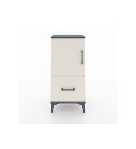 Arges Komodin 2 Raflı Tek Çekmeceli Tek Kapaklı 44x30x96 Antrasit-Aytaşı