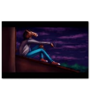Cakatabloo Çatıda Sigara İçen Bojack Horseman MDF Tablo