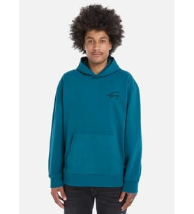Tommy Hilfiger TJM RLX SIGNATURE HOODIE EXT Erkek Turkuaz Sweatshirt DM0DM17990CT0