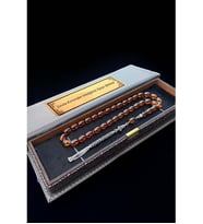 Sertifikalı Premium Üst Kalite 925 Ayar Gümüş Püsküllü Toprak Ateş Kehribar Tesbih