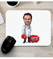 Kişiye Özel Erkek Doktora Hediye Karikatürlü Mousepad