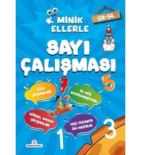 Çiz - Sil Minik Ellerle Sayı Çalışması (Kalem Hediyeli)