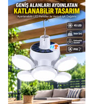 Solar Enerjili Katlanabilir Led Kamp ve Bahçe Lambası