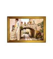 Manzara Temalı Kanvas Tablo 80 x 110 cm Gold Çerçeve