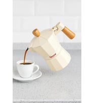 Bambum Garen - Moka Pot 3 Fincan Bej (Ahşap)