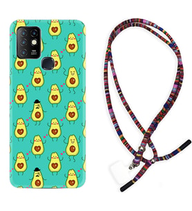 INFINIX Hot 8 9 10 11S Hot 10 Play 10T Kılıf Boyun Asklı Rasta Silikon Oynayan Avokadolar 1770