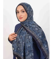 Luissa Soft Şal Etnik Desen Lacivert