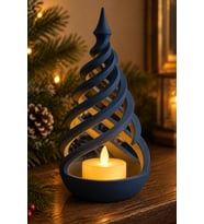 Minimalist Spiral Noel Ağacı Şeklinde LED Mum Tutucu