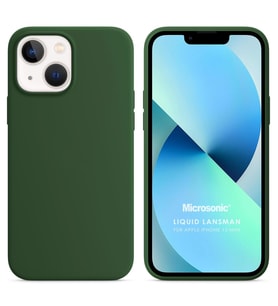 Microsonic Apple iPhone 13 Mini Kılıf Liquid Lansman Silikon Koyu Yeşil