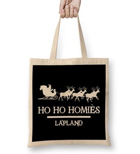 Santa Ho Ho Homies Lapland Bez Çanta Uzun Saplı