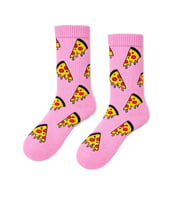 Pembe Pizza Desenli Tenis Çorap