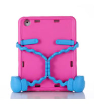 iPad 2 3 4 Kılıf Boksör Tablet Silikon A1395 A1396 A1397 A1416 A1430 A1403 A1458 (Koyu Pembe)