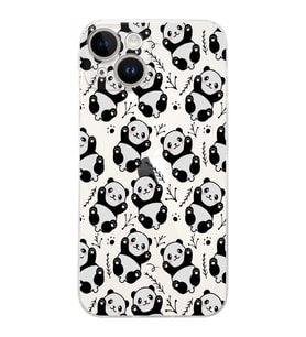 Apple iPhone 14 Plus Uyumlu Kamera Korumalı Tıpalı Kapak Panda Tasarımlı ŞeffafKılıf