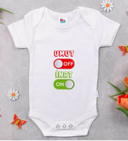 BK Kids Umut Off Tasarımlı Beyaz Bebek Body Zıbın-1