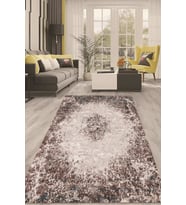 Dijital Kaymaz Taban Yıkanabilir Modern Renkli Salon Halısı Mutfak Halısı Yolluk ND-HT-198 (Kahverengi)