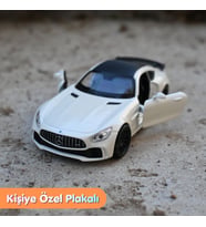 Mercedes-Benz AMG GT R Metal Model Araba Beyaz - Kişiye Özel Plakalı (1:36 Ölçek)